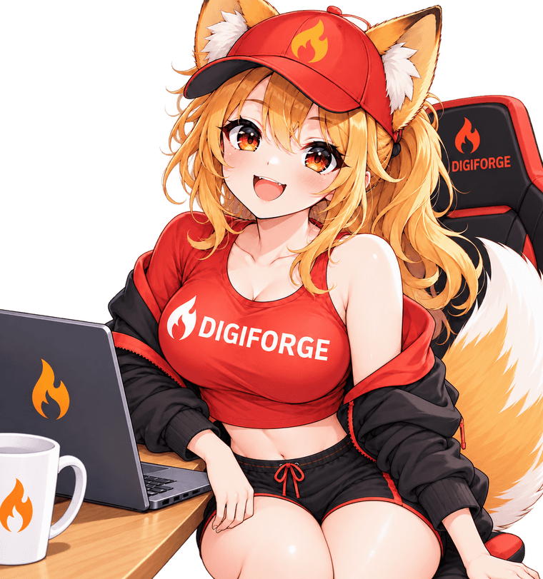 かがわDXフェア2026への出展を案内するDigiForgeのイメージキャラクター