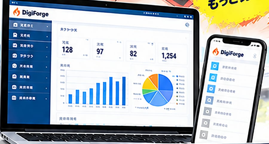 DigiForgeのダッシュボード画面（PC・スマートフォン）